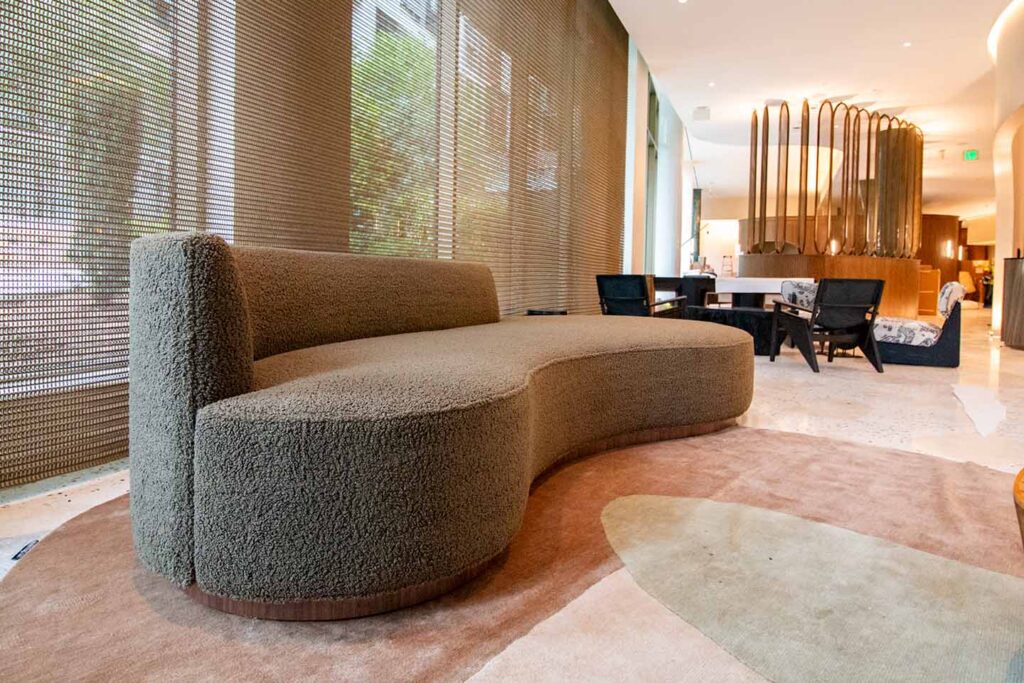 Commercial lounge furniture in lobby